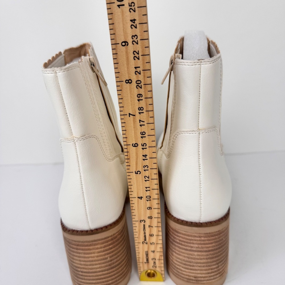 Oasis Society Aubrey Boot Women 8 White Platform Lug Sole Ankle Block Heel - Picture 10 of 14